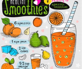 Juice detox hand drawn vector material 17