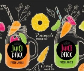 Juice detox hand drawn vector material 18