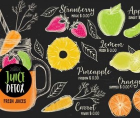 Juice detox hand drawn vector material 19