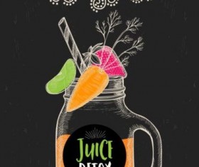 Juice detox hand drawn vector material 20
