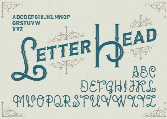 Letter head fonts vector