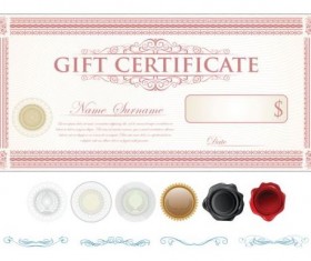 Light colored gift certificate template vector 02