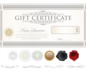 Light colored gift certificate template vector 05