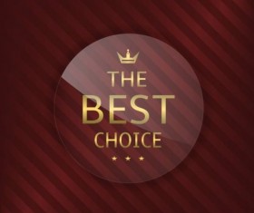 Luxury glass label with red background vector 01