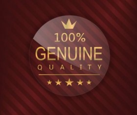 Luxury glass label with red background vector 03