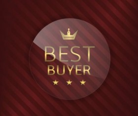 Luxury glass label with red background vector 04