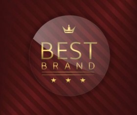 Luxury glass label with red background vector 06