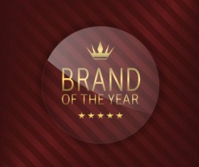 Luxury glass label with red background vector 09