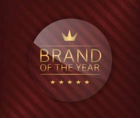 Luxury glass label with red background vector 10