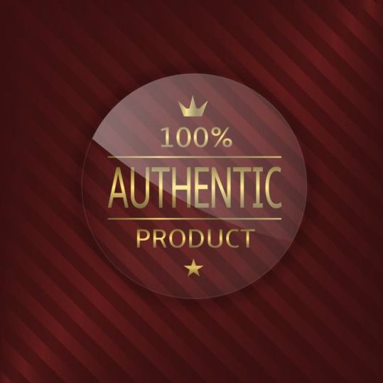 Luxury glass label with red background vector 11