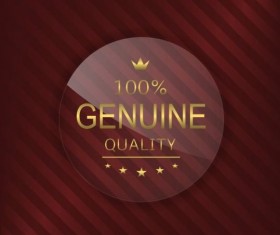 Luxury glass label with red background vector 12