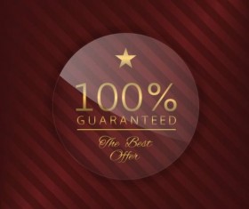 Luxury glass label with red background vector 13