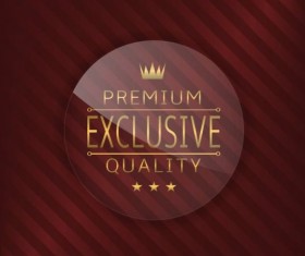 Luxury glass label with red background vector 14