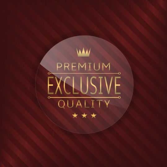 Luxury glass label with red background vector 14