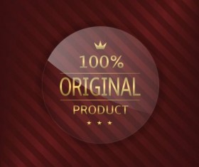 Luxury glass label with red background vector 16