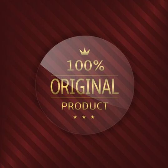 Luxury glass label with red background vector 16