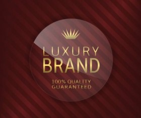 Luxury glass label with red background vector 17