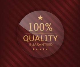 Luxury glass label with red background vector 20