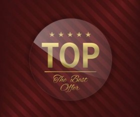 Luxury glass label with red background vector 21