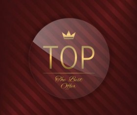 Luxury glass label with red background vector 22