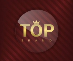 Luxury glass label with red background vector 23