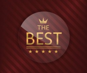 Luxury glass label with red background vector 24