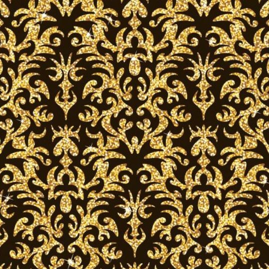 Luxury golden decor pattern vectors set 07