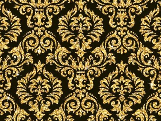 Luxury golden decor pattern vectors set 09