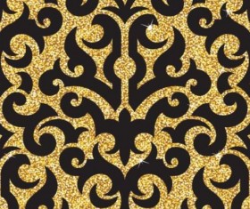 Luxury golden decor pattern vectors set 12