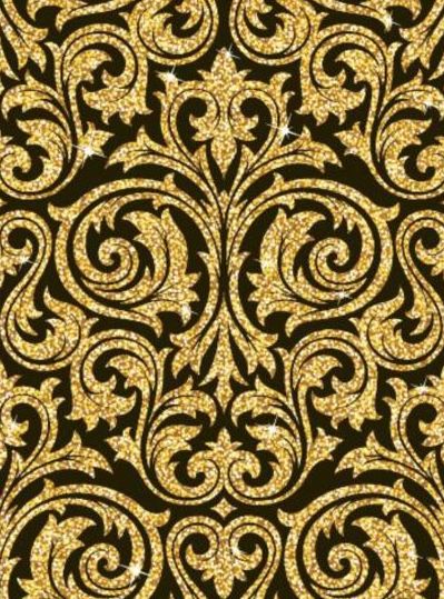 Luxury golden decor pattern vectors set 13
