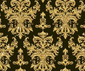 Luxury golden decor pattern vectors set 14
