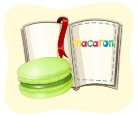 Macaron with book vector