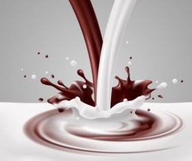 Milk end choco splash vector background