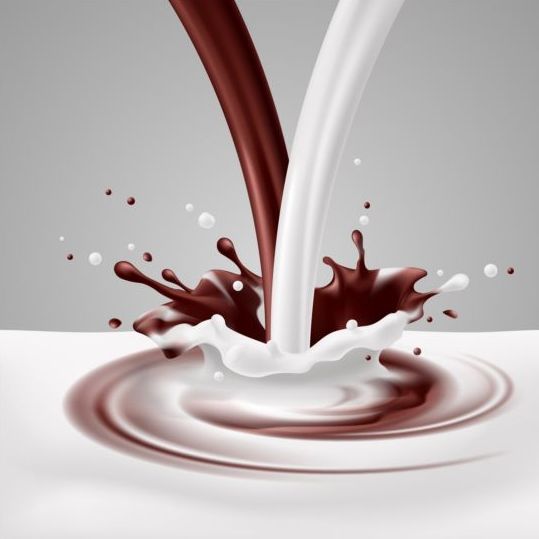 Milk end choco splash vector background