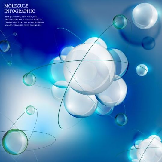 Molecule infographics modern template vector 01