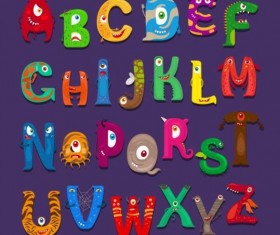Monster alphabet vector material 01