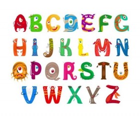 Monster alphabet vector material 02