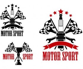 Motor sport labels vector