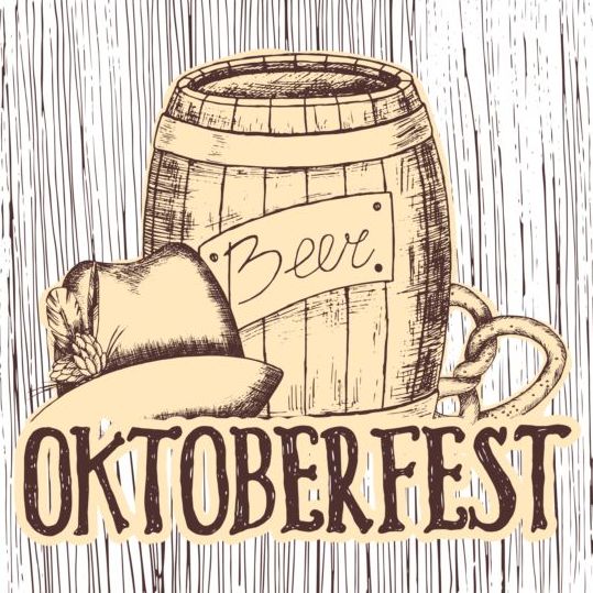 Oktoberfest beer retro poster vector design 01