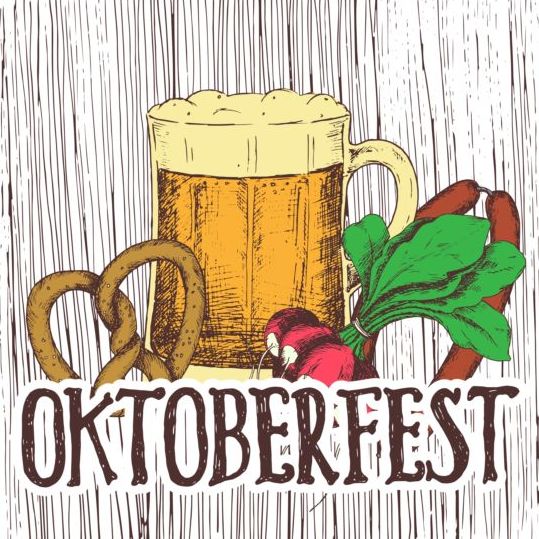 Oktoberfest beer retro poster vector design 02