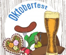 Oktoberfest beer retro poster vector design 03