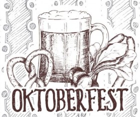Oktoberfest beer retro poster vector design 04