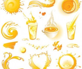Orange juice elements vector illustration 02