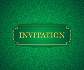 Orante green wedding invitation cards design vector 07