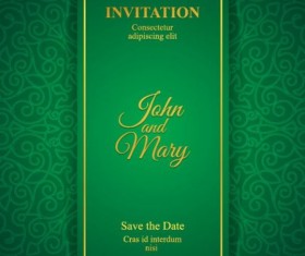 Orante green wedding invitation cards design vector 09