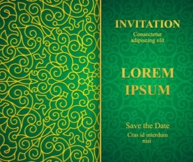 Orante green wedding invitation cards design vector 10