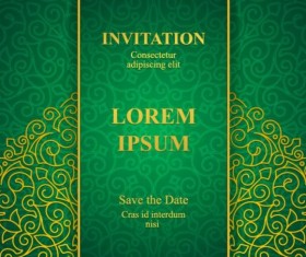 Orante green wedding invitation cards design vector 11