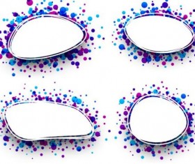 Oval frame with color round dots vector 01