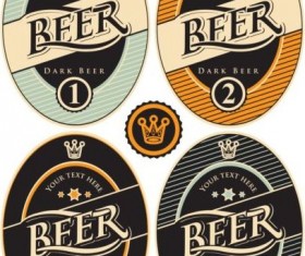 Ovals brewery label vintage vector 04