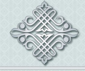 Paper cut floral ornaments vector 01